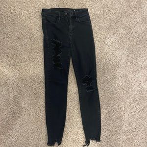 American Eagle Black Ripped Jeans Size 2